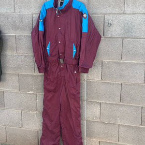 Vintage Sun Valley Maroon & Blue Gore-Tex Ski Suit Women's large